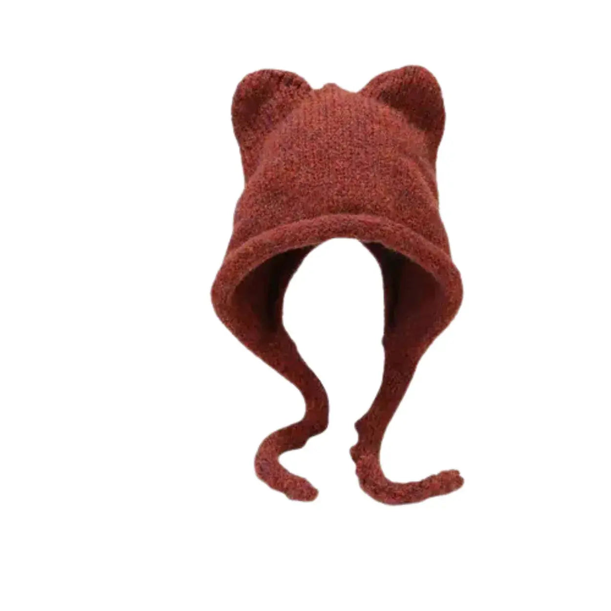 South Korea Instagram Cute Cat Ear Knitted Hat Women's Japanese Tie All Warm Windproof Ear Protective Hat Tie Hat Women's Hat Vraiment-chat
