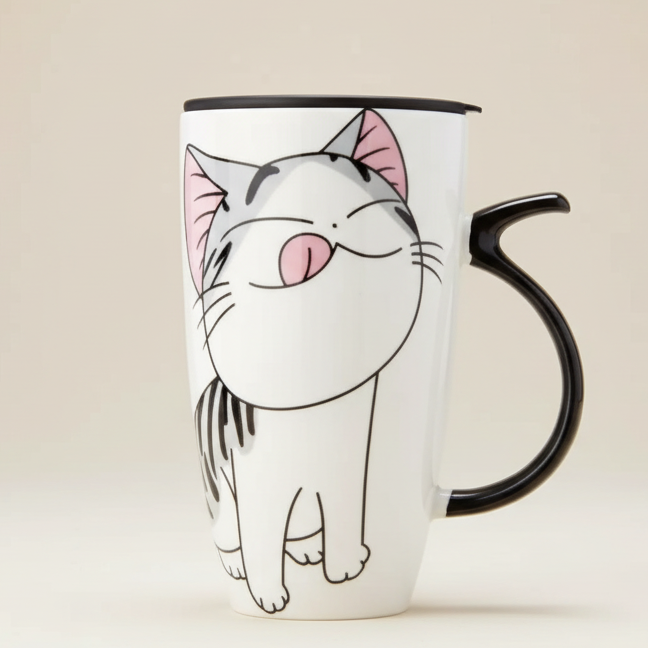 Mug Chat avec Couvercle