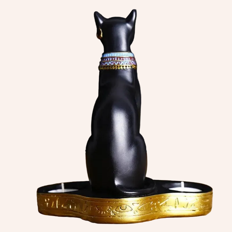 Statue de Chat Egyptien Porte Bougie