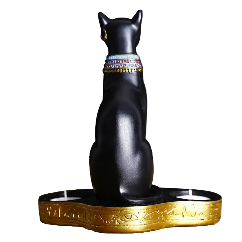 Statue de Chat Egyptien Porte Bougie