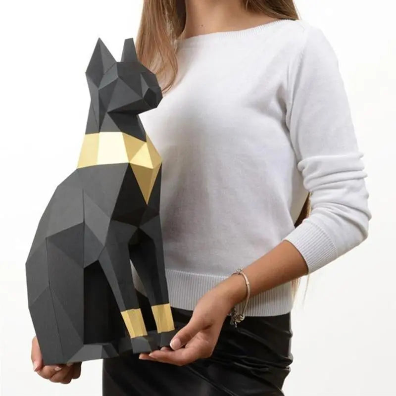 Statue Chat Egyptien Origami XXL - Vraiment-chat