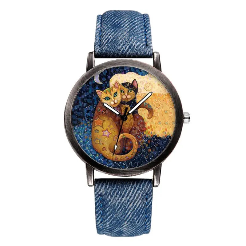 Montre Couple de Chats style Klimt - Vraiment-chat