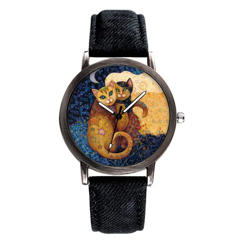 Montre Couple de Chats style Klimt - Vraiment-chat