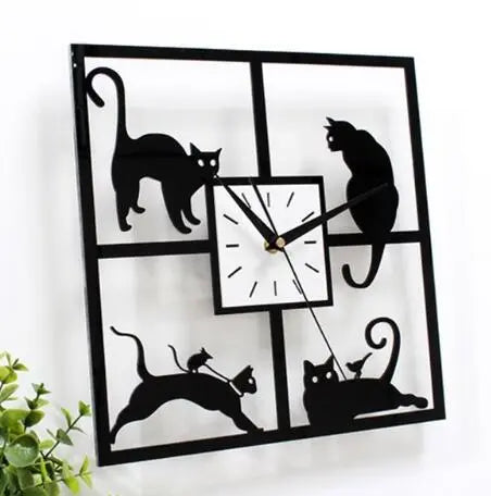 Horloge Chat Carrée - Vraiment-chat