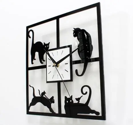 Horloge Chat Carrée - Vraiment-chat