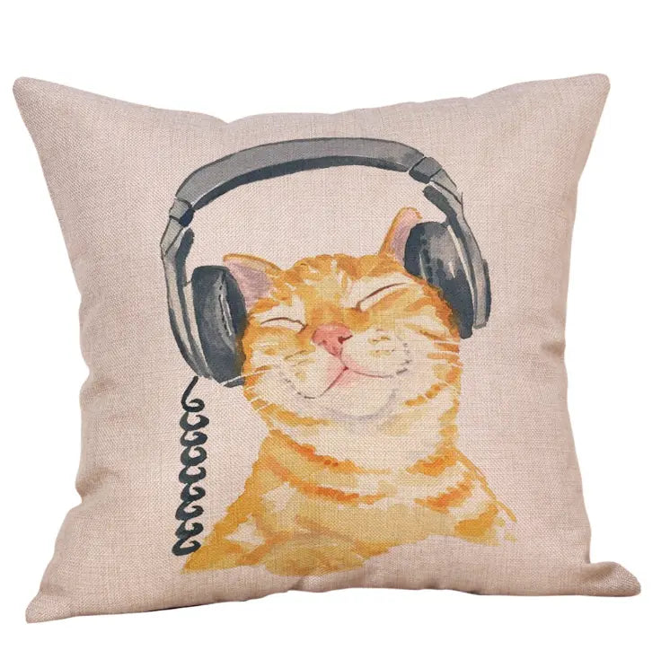 Housse de Coussin avec Imprimé Chat - Vraiment-chat