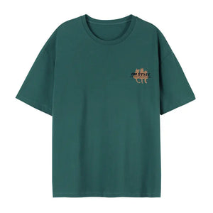 T-shirt Chat cachant ses yeux avec des poissons - Vraiment-chat