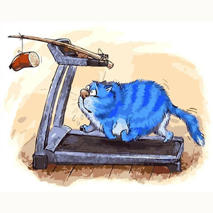 Peinture par Numéro Chat sur Tapis de Course - Vraiment-chat