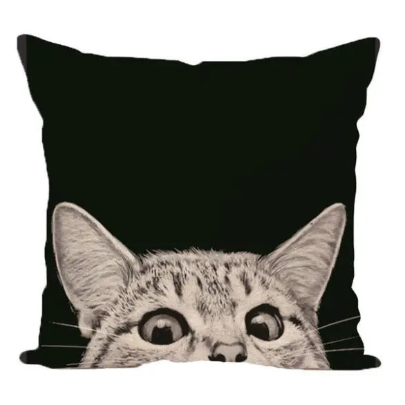Housse de Coussin Chat Curieux - Vraiment-chat