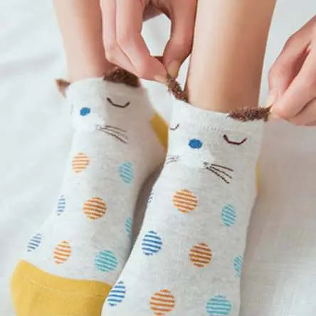 Soquettes Chat<br/>Mignonnes 5 paires - Vraiment-chat