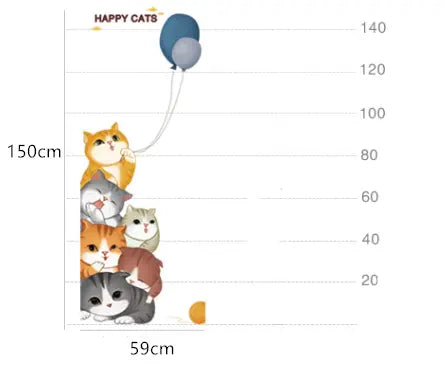 Sticker mural copains chats - Vraiment-chat