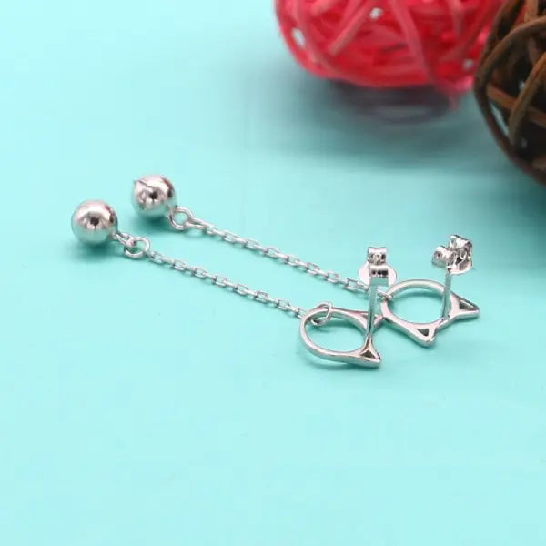 Boucle d'oreille Pendante Chat - Vraiment-chat