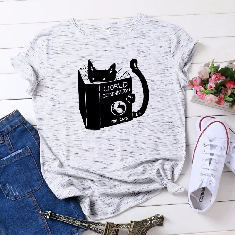 T-Shirt chat qui lit un livre - Vraiment-chat