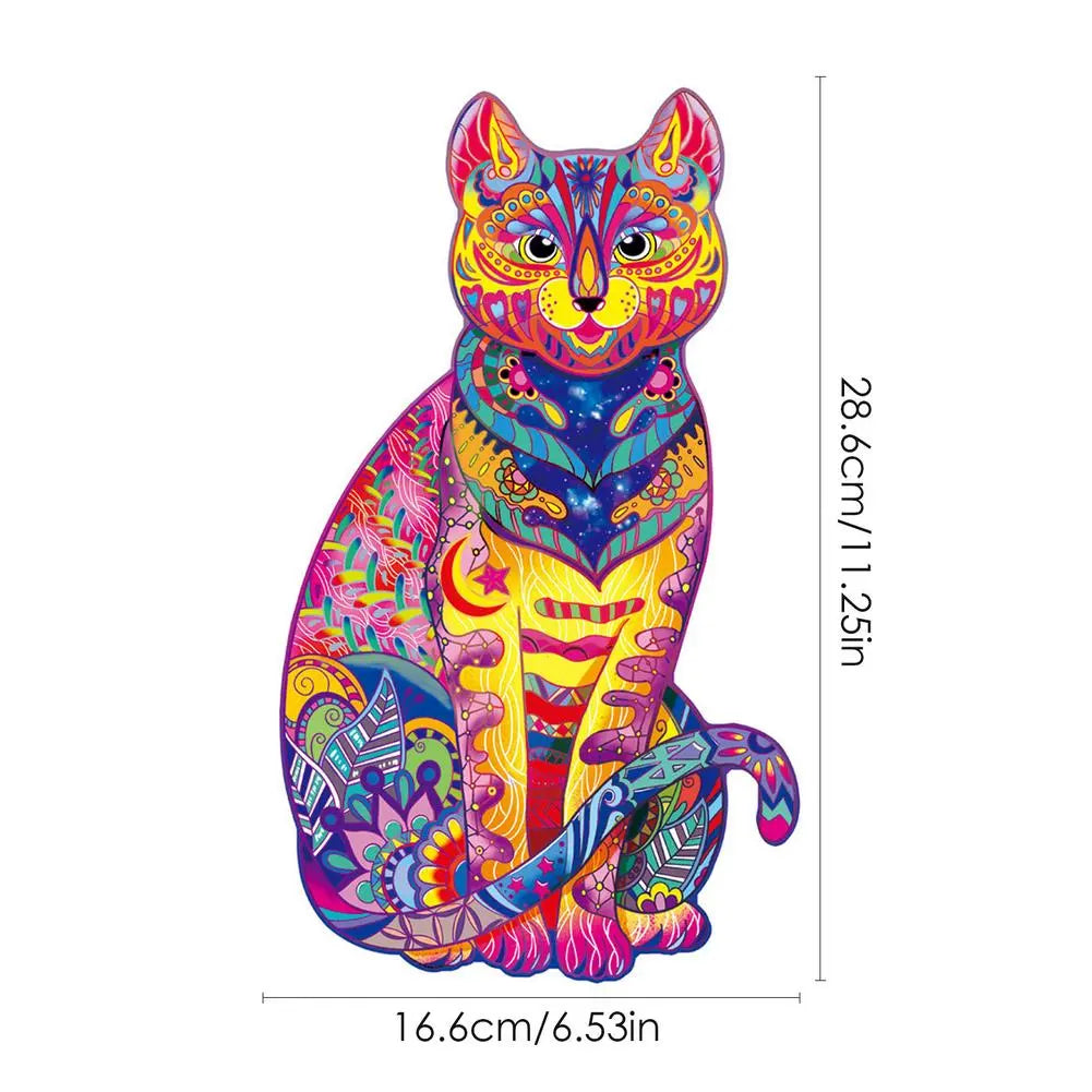 Puzzle en bois Chat assis de face 138pcs - Vraiment-chat