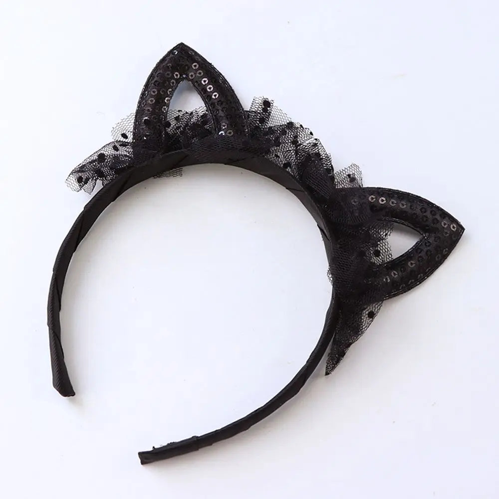 Oreilles de chat en dentelle noire - Vraiment-chat