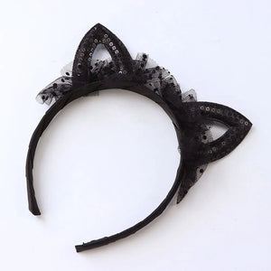 Oreilles de chat en dentelle noire - Vraiment-chat