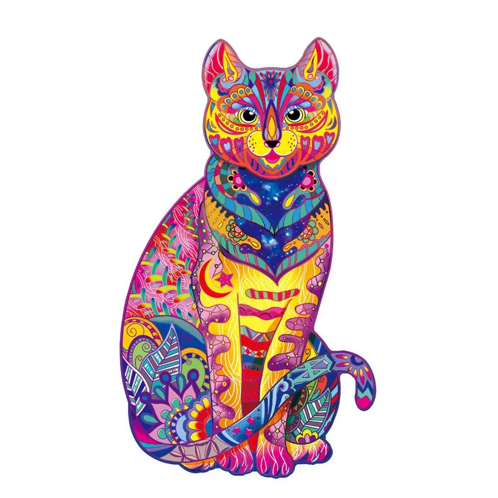 Puzzle en bois Chat assis de face 138pcs - Vraiment-chat