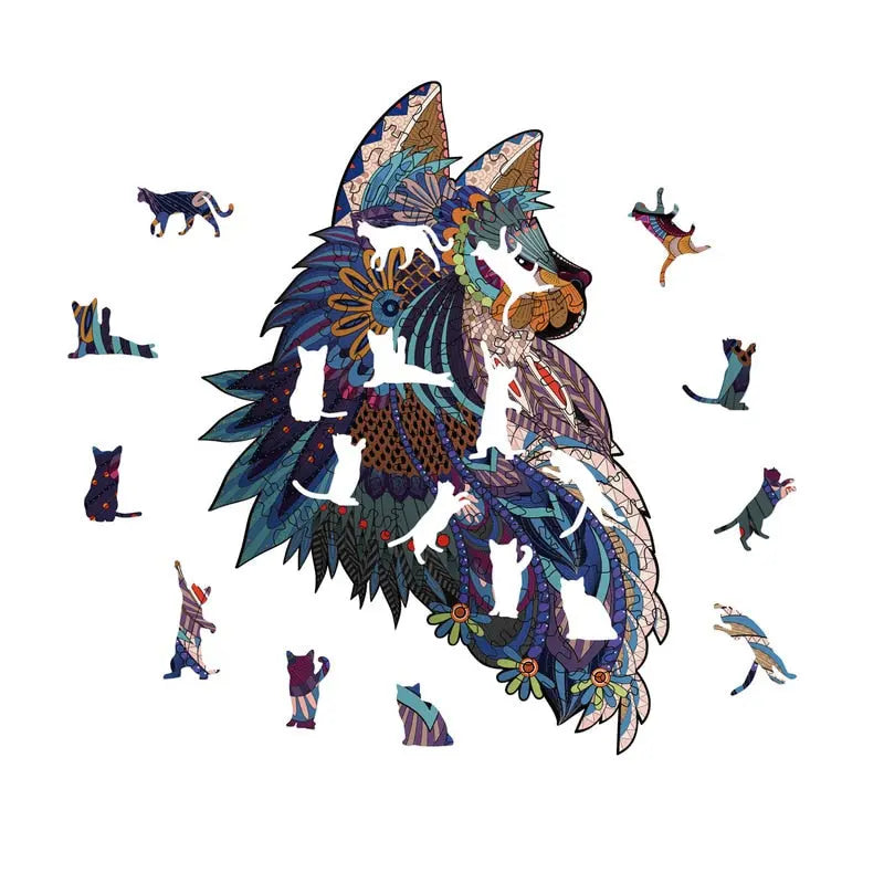 Puzzle en bois de Profil de Chat - Vraiment-chat