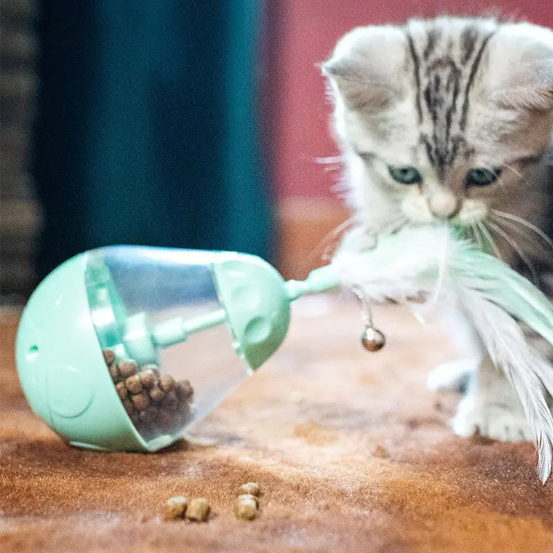 Distributeur de Croquettes Chat Jeu à Plumes - Vraiment-chat