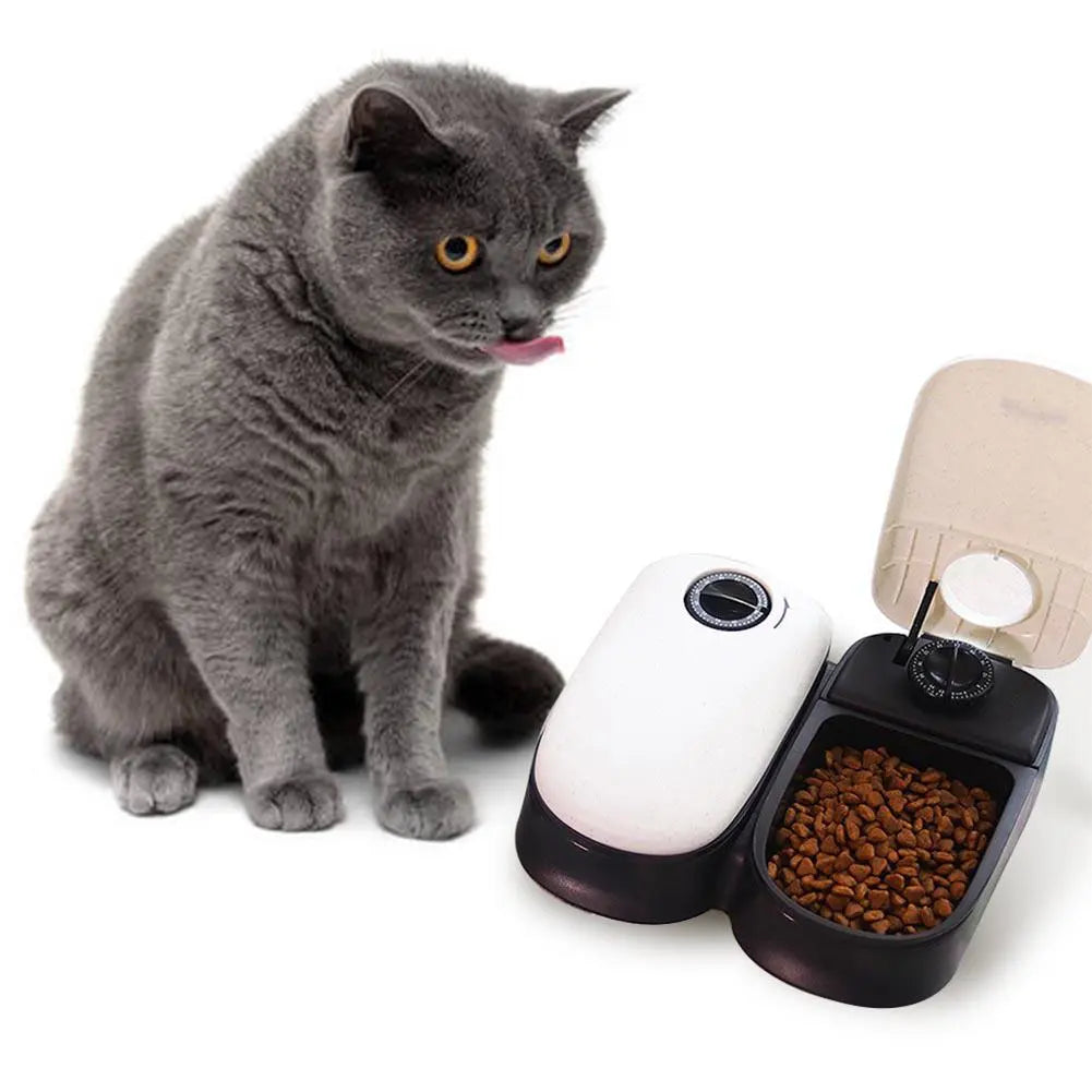 Double Distributeur de Croquettes avec Minuteur - Vraiment-chat
