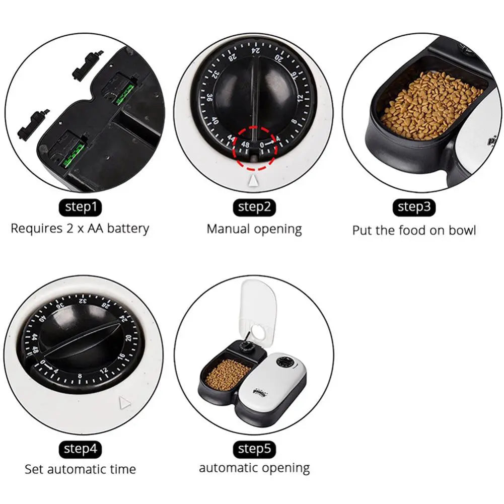 Double Distributeur de Croquettes avec Minuteur - Vraiment-chat