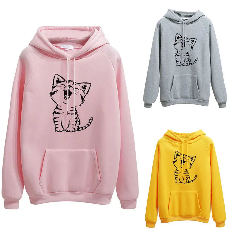 Sweat Chat avec Poche Ventrale - Vraiment-chat
