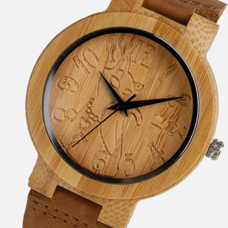 Montre Chat en Bois - Vraiment-chat