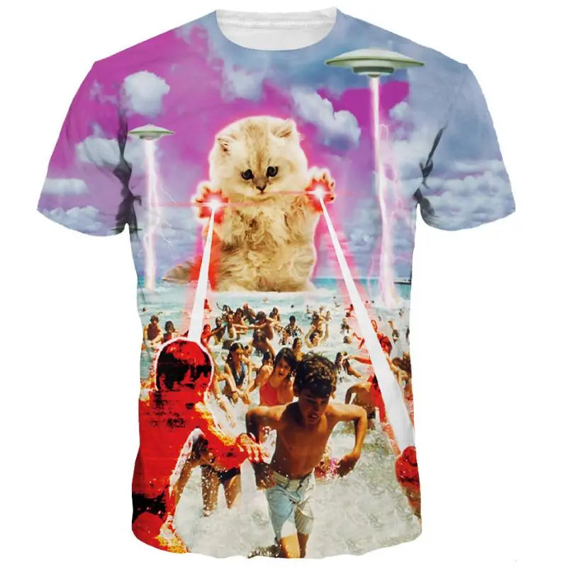 T-Shirt Chat Laser - Vraiment-chat