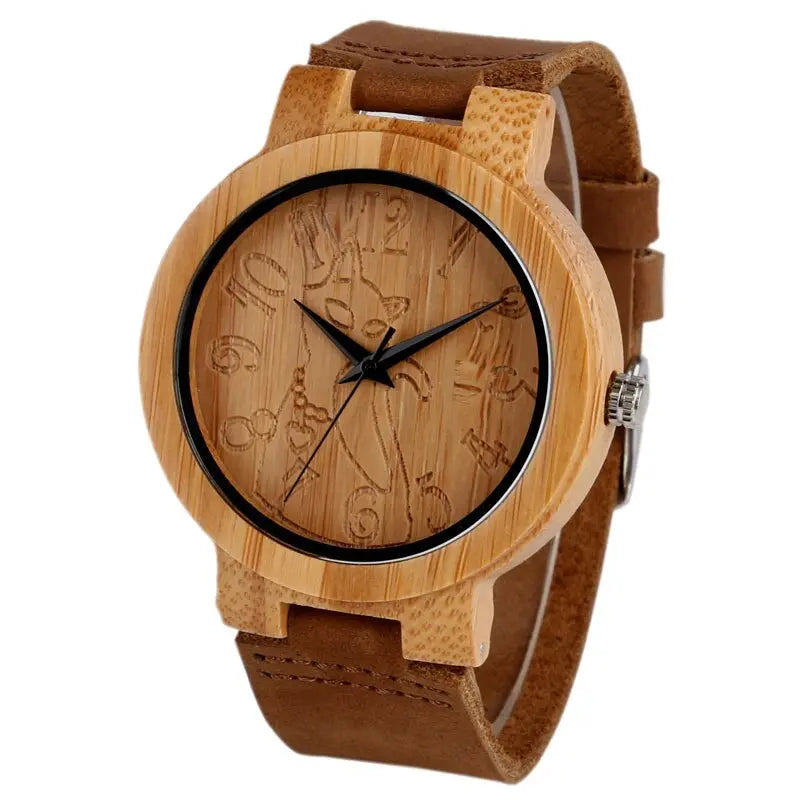 Montre Chat en Bois - Vraiment-chat