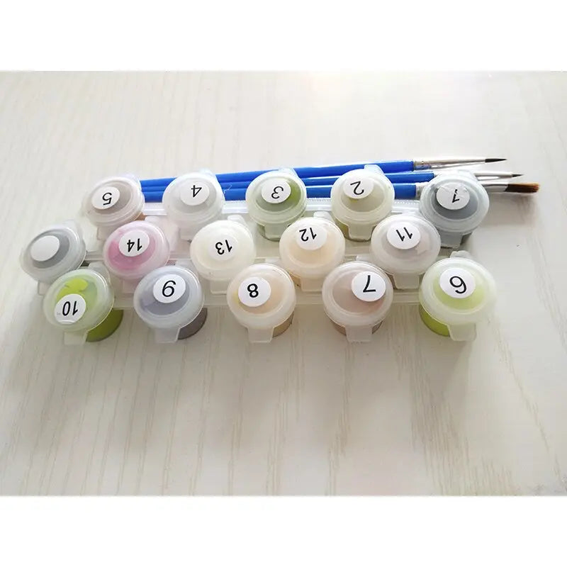 Peinture par Numéros de Chat Couché dans l'Herbe - Vraiment-chat