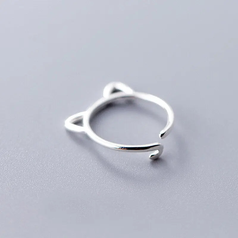 Bague Chat avec Oreilles en Argent Vraiment-chat