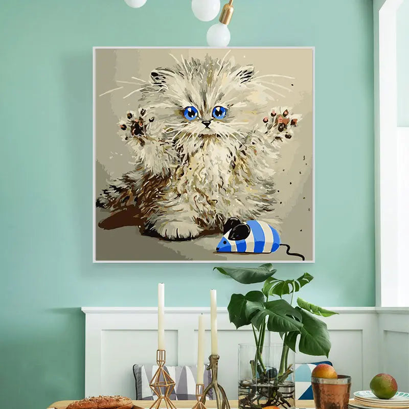 Peinture par numéro de Chaton et Souris - Vraiment-chat