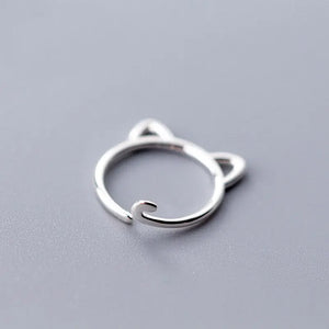 Bague Chat avec Oreilles en Argent Vraiment-chat