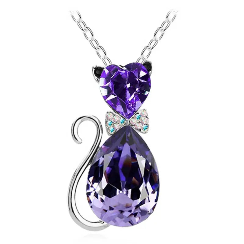 Pendentif en Forme de Chat de cristal - Vraiment-chat