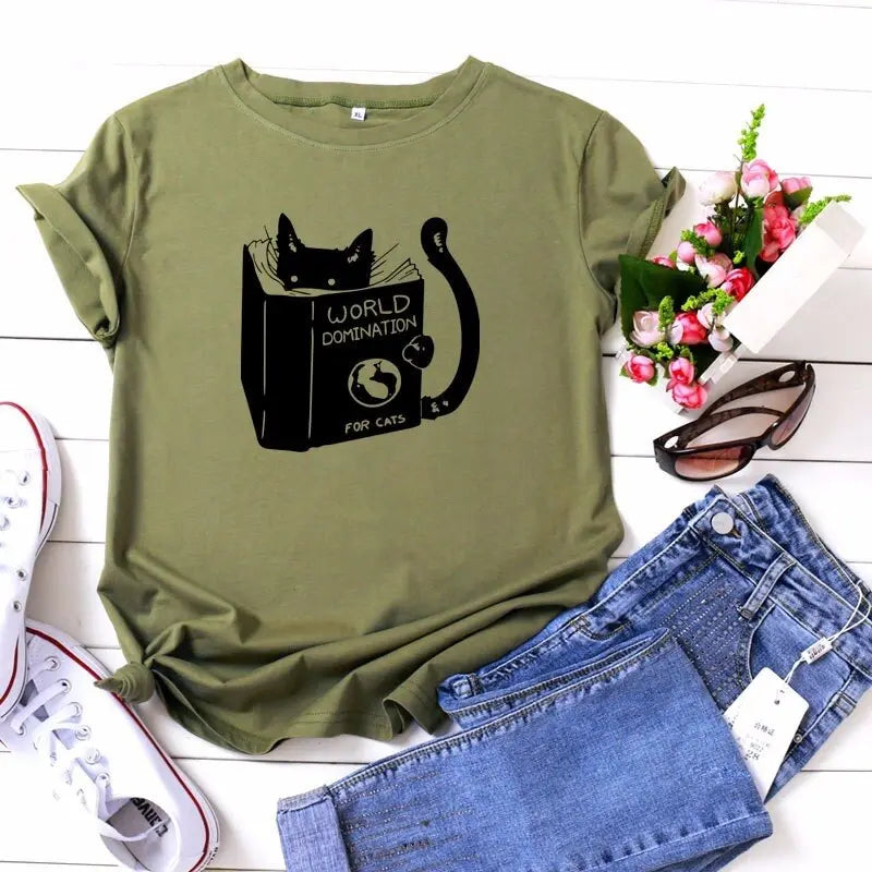 T-Shirt chat qui lit un livre - Vraiment-chat