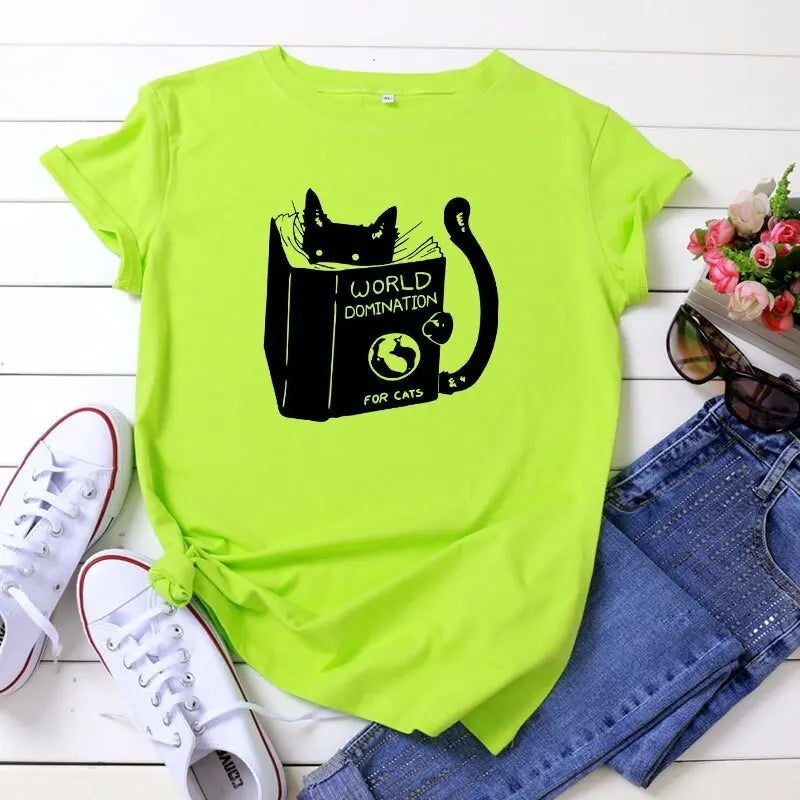 T-Shirt chat qui lit un livre - Vraiment-chat