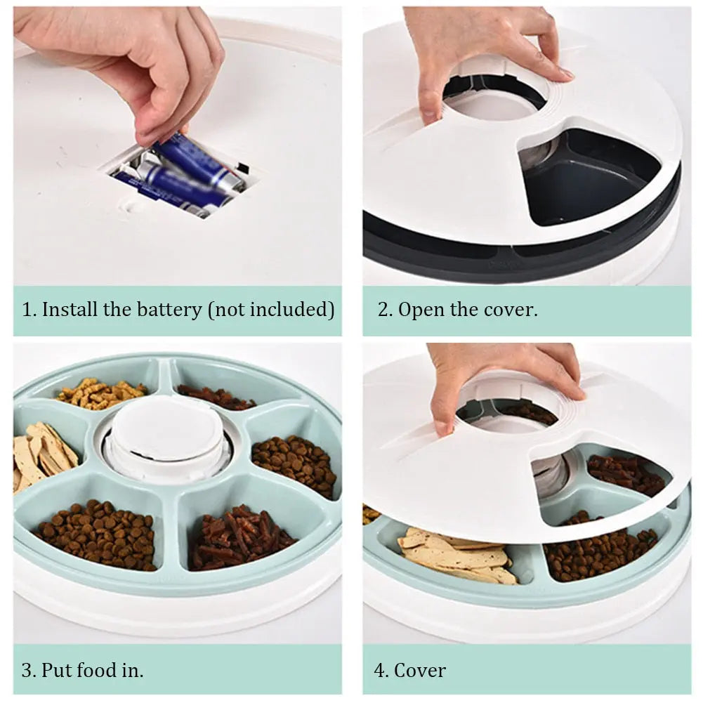 Distributeur à Croquettes pour Chat Programmable Vert - Vraiment-chat