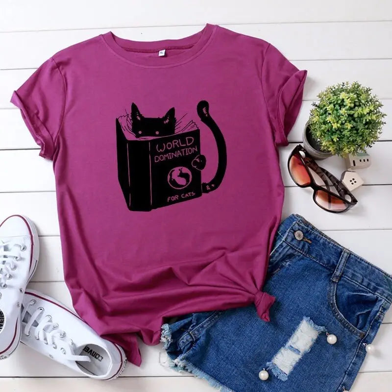 T-Shirt chat qui lit un livre - Vraiment-chat