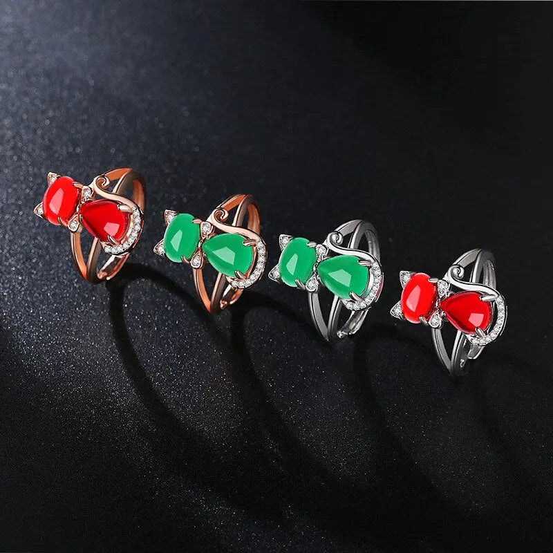 Bague Chat avec Gemme - Vraiment-chat