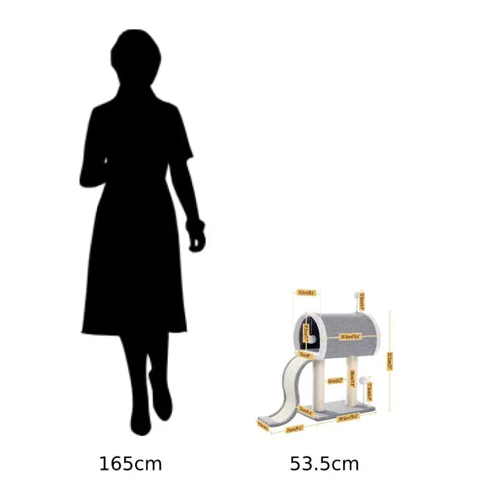 Arbre à Chat Gris avec Rampe ondulée Vraiment-chat