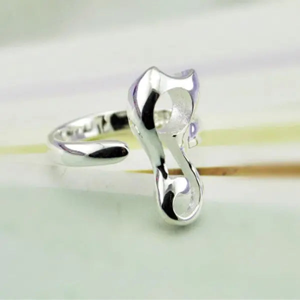Bague Chat Abstrait (Argent) - Vraiment-chat