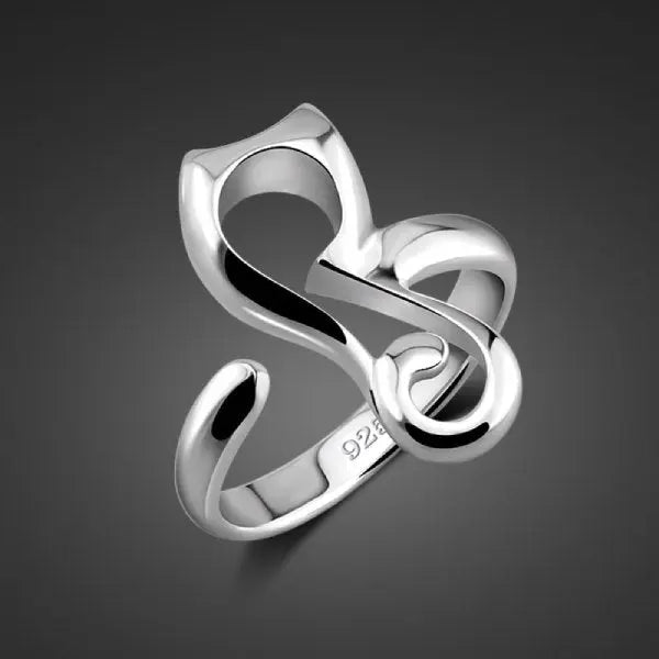 Bague Chat Abstrait (Argent) - Vraiment-chat