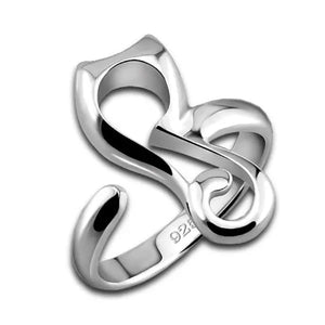 Bague Chat Abstrait (Argent) - Vraiment-chat