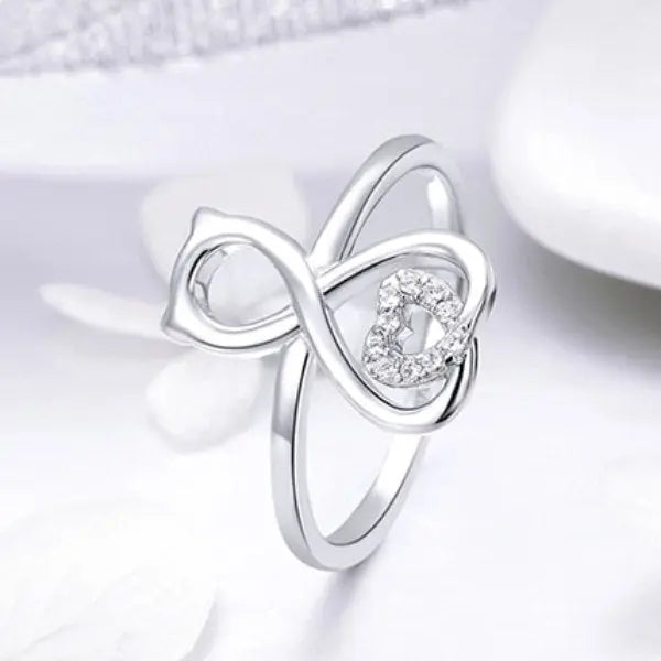 Bague Chat Amour infini (Argent) - Vraiment-chat