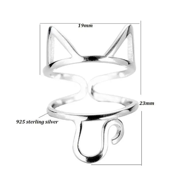 Bague Chat Minimaliste (Argent) - Vraiment-chat