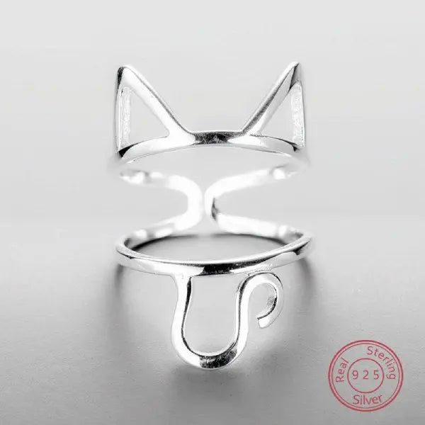 Bague Chat Minimaliste (Argent) - Vraiment-chat