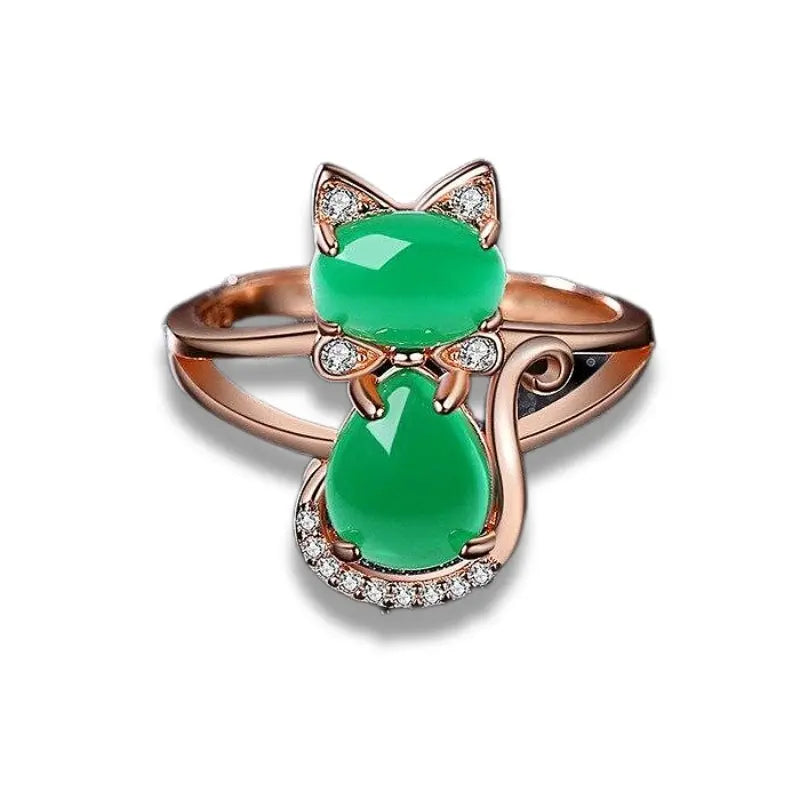 Bague Chat avec Gemme - Vraiment-chat