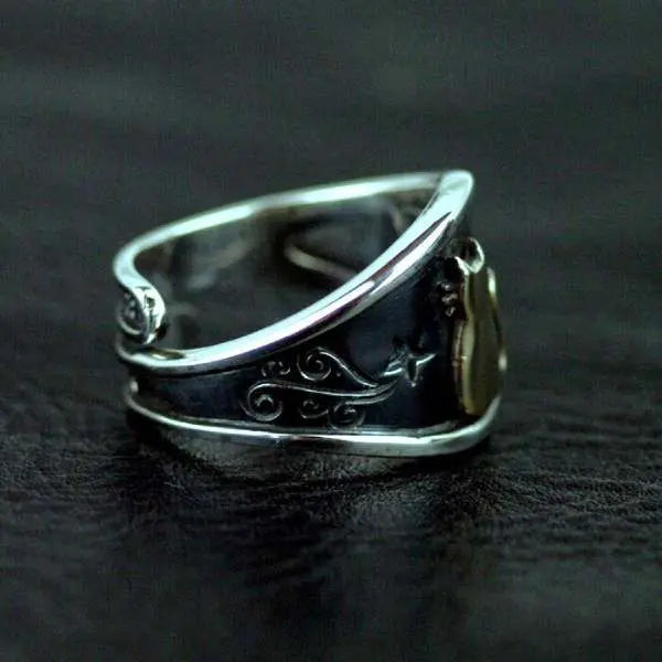 Bague Chat en Or dans les Etoiles (Argent) - Vraiment-chat