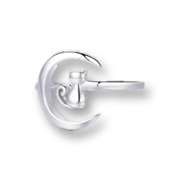 Bague Chat sur la Lune (Argent) - Vraiment-chat