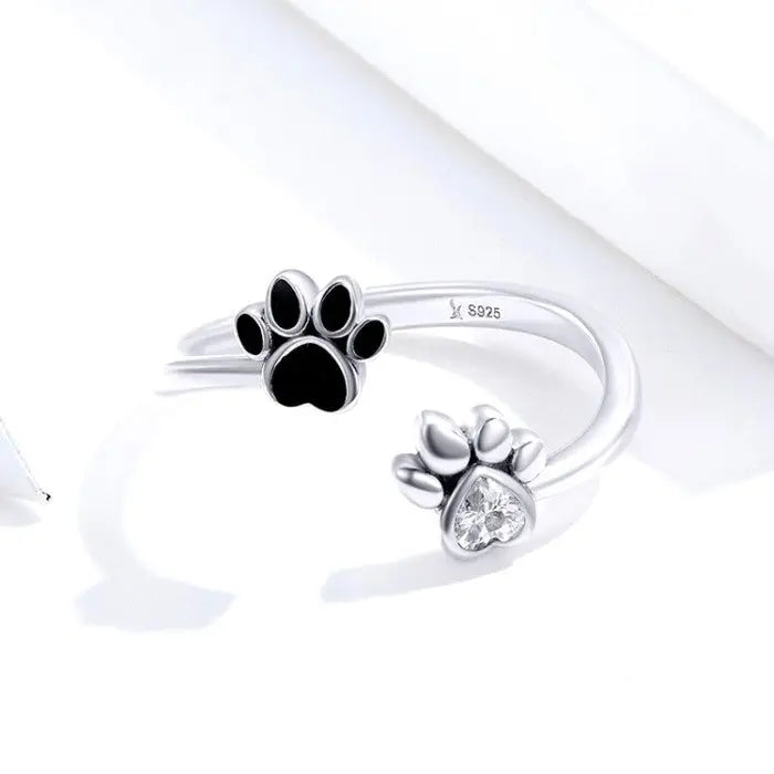 Bague Chat réglable à deux empreintes Vraiment-chat